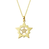 Yıldızlar İçinde Yıldız Altın Kolye thumbnail 1