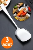 Tilbe Home 3 Lü Servis Kaşığı Seti Paslanmaz Çelik Lüx Salata Börek Pasta Fırın Tavuk Patates Servis Kaşığı - 1