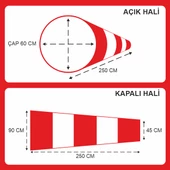 Rüzgar Çorabı-Tulumu / Turuncu  Çap 60 cm Uzunluk 45x90x250 - 2