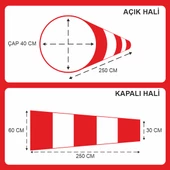 Rüzgar Çorabı-Tulumu / Turuncu  Çap 40 cm Uzunluk 30x60x250 thumbnail 2