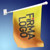 Duvar Montajlı Direk ve Firma Logolu Bayrak - 1