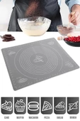 Tilbe Home Silikon Hamur Matı Hamur Açma Pasta Fırın Altlığı Matı Ölçülü Hamur Yoğurma Gri Büyük Boy 65X45 - 1