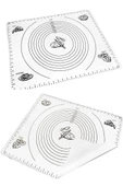 Tilbe Home Silikon Hamur Matı Hamur Açma Pasta Fırın Altlığı Matı Ölçülü Hamur Yoğurma Beyaz Orta Boy 50X40 - 4