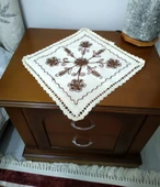 Mandaş Tekstil Dantelli El Örme Laseli Peçete (35x35) - 1