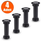 Ayarlanabilir Dolap Mobilya Ünite Mutfak Tezgah Yükseltme Ayağı 12 Cm Siyah Denge Ayakları (4 ADET) thumbnail 1
