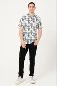 Erkek Desenli Düğmeli Kısa Kollu Polo Yaka T-Shirt - 10