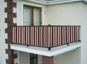 Ceylan Home Balkon Demir Perdesi Bağcıklı Kahve Kalın Çizgili 350x80 - 1