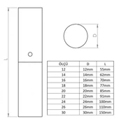 Mil Menteşe Demir Kapı Menteşesi (ÖLÇÜ SEÇİNİZ) - 2