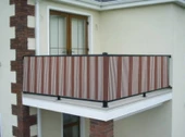 Ceylan Home Balkon Demir Perdesi Bağcıklı Kahve İnce Çizgili 250x80 - 1