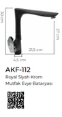Pure Royal Siyah Krom Mutfak Evye Armatürü Akf-112 - 2