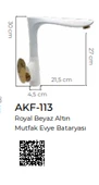 Pure Royal Beyaz Gold Mutfak Evye Armatürü Akf-113 - 2
