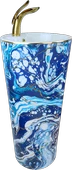 Pure Ebru Mavi  Altın  Kolon Lavabo Bb-131 - 1