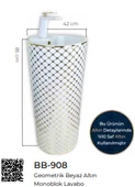 Pure Altın-Beyaz Kolon Lavabo Bb-908 - 2