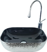 Pure Crocodile Gümüş Siyah Tezgah Üstü Çanak Lavabo Bs-303 - 1