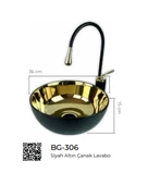 Pure Siyah Gold Tezgah Üstü Çanak Lavabo Bg-306 - 2