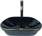 Pure Siyah Gold Line Tezgahüstü Çanak Lavabo Bg-307 - 1