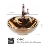 Pure Bowl Gold Tezgah Üstü Çanak Lavabo C-200 - 2