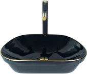 Pure Siyah Gold Line Tezgahüstü Çanak Lavabo Bg-307 - 2