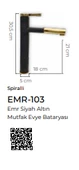 Pure Emr Siyah Gold Mutfak Evye Armatürü Emr-103 - 2