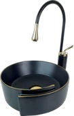 Pure Siyah Gold Tezgah Üstü Çanak Lavabo Bg-303 - 1