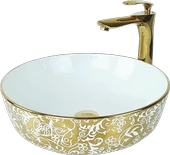 Pure Gardenia Gold White Tezgah Üstü Çanak Lavabo Gw-407 - 1