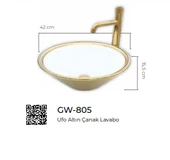 Pure Ufo Gold Tezgah Üstü Çanak Lavabo Gw-805 - 2