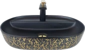 Pure Marble Siyah Gold Tezgah Üstü Çanak Lavabo Tr-112 - 1