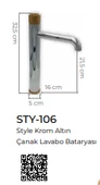 Pure Stil Krom Gold Tezgah Üstü Çanak Lavabo Armatürü Sty-106 - 2