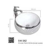 Pure Circular Platin White Tezgah Üstü Lavabo Sw-262 - 2