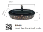 Pure Marble Siyah Bronz Tezgah Üstü Çanak Lavabo Tr-114 - 2
