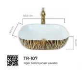 Pure Tiger Gold Zebra Tezgah Üstü Çanak Lavabo Tr-107 - 2