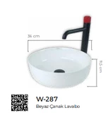 Pure Beyaz Tezgah Üstü Çanak Lavabo W-287 - 2