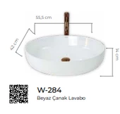Pure Beyaz Tezgah Üstü Çanak Lavabo W-284 - 2