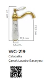 Pure Calacatta Tezgah Üstü Çanak Lavabo Armatürü Wg-219 - 2