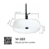 Pure Beyaz Tezgah Üstü Çanak Lavabo W-283 - 2