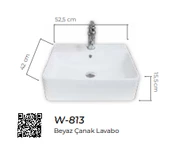 Pure Beyaz Tezgah Üstü Çanak Lavabo W-813 - 2