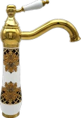 Pure White Gold Kleopatra Tezgah Üstü Çanak Lavabo Armatürü Wg-296 - 1