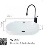 Pure Beyaz Yarı Ankastre Çanak Lavabo W-295 - 2