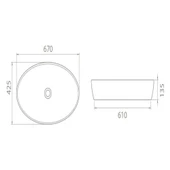 Cerastyle Turkuaz One Tezgah Üstü Lavabo  67*42 Cm (B.Deliksiz) - 3