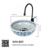 Pure Dekoratif Tezgah Üstü Çanak Lavabo Wn-801 - 2