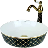 Pure Geometrık Sıyah Gold Çanak Lavabo Tr-135 - 1