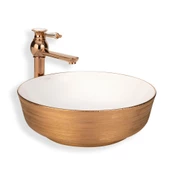 Lena Tezgah Üstü Lavabo Rose&Beyaz  E-5004R - 1