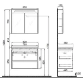 Idea 2.0 (Durabad) 80Cm takım  Banyo Dolabı Pasıfık A - 2