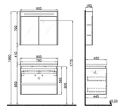 Idea 2.0 (Durabad) 80Cm takım Banyo Dolabı Parlak Antrasıt - 2