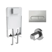 Kale Versus Gömme Rezervuar takımı Mat Krom Capsule Panel + V200 Stop Valf - 1