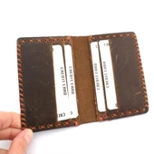 Vintage Görünümlü Gerçek Deri Erkek Kartlık Anahtarlık Set - 6
