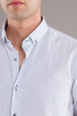 BİCAN PUANTİYELİ YAKA DÜĞMELİ SLİMFİT ERKEK GÖMLEK thumbnail 6