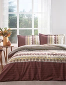 Özdilek Ranforce Çift Kişilik Nevresim Takımı-Ikat Bordo - 1
