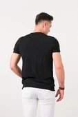 SAN&FA SIFIR YAKA LİKRALI YAZLIK İNCE KUMAŞ ERKEK T-SHİRT - 12