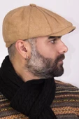 Kışlık Erkek Peaky Blinders İngiliz Driver Kasket Camel 7404 - 2